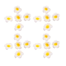 400Pcs White Foam Hawaiian Frangipani Artificial Plumeria Flower Petals Cap Hair Hat Wreath DIY Wedding Decoration 5cm
