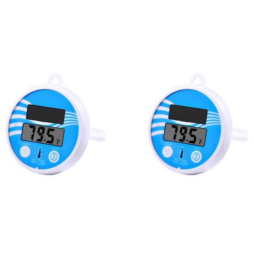 2X Floating Pool Thermometer Wireless - Swimming Pool Temperature Thermometer Easy Read, Solar Digital Pool Thermometer