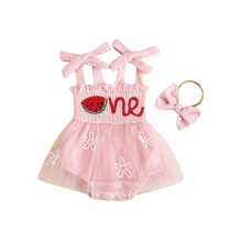 (12-18 Months, Pink Watermelon) Macacão infantil para a cabeça.