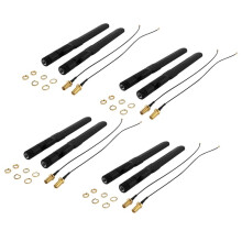 Dual Band WiFi 2.4GHz 5GHz 5.8GHz 8DBi RP-SMA Male Antenna & 20cm 8 Inch U.FL to RP-SMA Female Pigtail Cable 8-Pack
