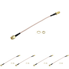 5X SMA Macho A SMA Tuerca Hembra Bulkhead Crimp RG316 Coaxial Cable Puente Pigtail 15cm