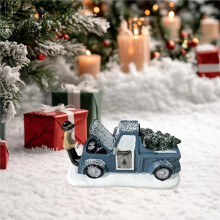 Christmas Toy Truck Resin Vintage Rustic Ornaments Car ChristmasDecorations for Holiday Party Offices Home Room Desk B