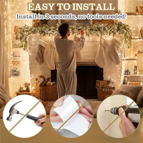Iron Stocking Hangers Double Hook Wall Mount Strong 5lbs Capacity Firepit Shelf Planner Holiday Rudiments 2