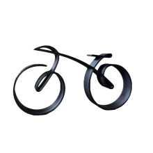 Scultura Minimalista per Bicicletta con Cornice In Filo Metallico, Scultura Minimalista In Ghisa per Bicicletta, Bicicletta da Tavolo Retrò