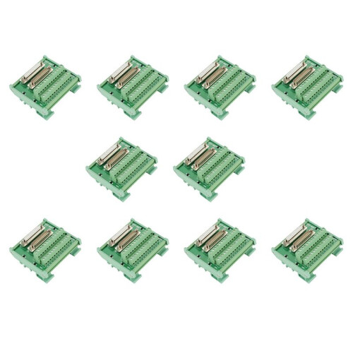 10X DB25 MóDulo de Interfaz de Montaje en Riel DIN Tablero de ConexióN de Conector Macho/Hembra