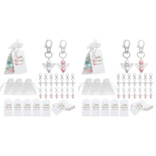 60Pcs Guardian Angel Keychain Baby Baptism Shower Wedding Souvenir Guest Gift Wedding Decoration Party Christmas Decor