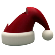 Santa Hat Soap Dispenser Holder , 3D Printed PLA, Red and White Christmas Bathroom Decor