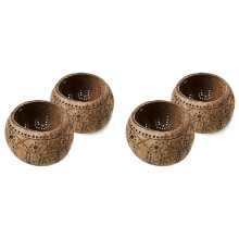 4X Candle Coconut Shell Bowl,Candle Holders,Handmade Coconut Shell Candle Holder for Tealight Small Pillar,Storage Bowl