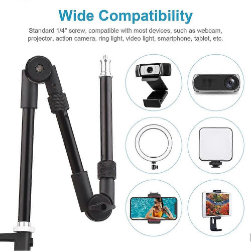 1/4 ST-01 Bracket Flexible Foldable Desk Mount Stand Ballhead Adapter for Fill Light LED Ring Light 2