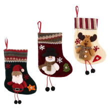 3 Pcs Christmas Stockings Santa Claus Reindeer and Snowman for Xmas Holiday Party Decor