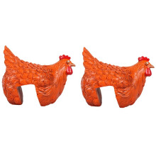Statua Divertente di Pollo, Arte Della Fattoria, Decorazione del Giardino Sul Retro, Pollo Ornamentale da Cortile, Scultura Decorativa, Arancione