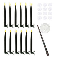 Hängende Schwimmende Flammenlose Kerzen mit Stab, Flammenlose Stabkerzen, LED-Kerzen, Warmes Licht, Weihnachtskerzen, Schwarz B