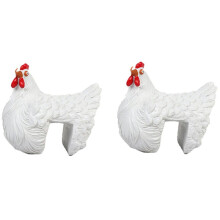 Statua Divertente di Pollo, Arte Della Fattoria, Decorazione del Giardino Sul Retro, Pollo Ornamentale da Cortile, Scultura Decorativa, Bianco