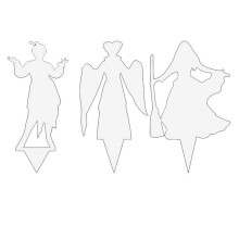 3PCS Iron Art Stakes Witch Set for Yard Halloween Decorations Outdoor Scary Family Home Front Yard Sign