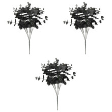 3X 20 Heads Artificial Black Eucalyptus Fake Flower Plant Wedding Party Decoration