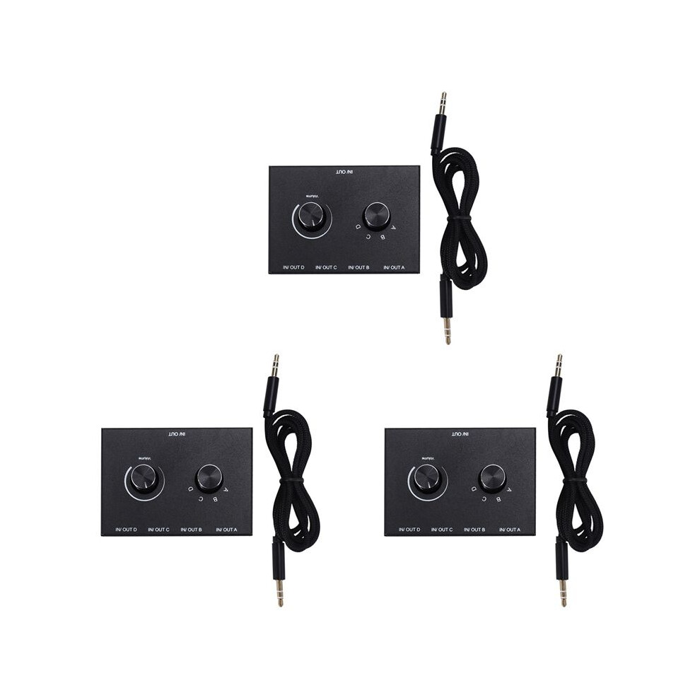 Photos - Other for Computer 3X 4 Port Audio , 3.5mm Audio Switcher, Stereo AUX Audio Selector, 4 Input 1Output/1Input 4 Output Switcher Box