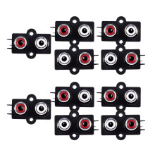 10 Stueck Leiterplattenmontage 2 Position Stereo-Audio Video Buchse RCA Weiblicher Verbinder