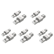 10 Pezzi per Connettori RJ45 CAT7 Spina di Rete Modulare Senza Attrezzi Schermata Senza Attrezzi per Cavo di Installazione