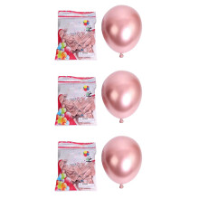 150Pcs 10 Inch Metallic Latex Balloons Thick Chrome Glossy Metal Pearl Balloon Globos for Party Decor - Rose Gold