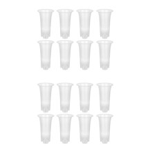 5 Inch 16Pcs Clear Flower Pot Planter Plastic Orchid Pot with Holes Tall Plant Pots for Home Flower Shop Decoration