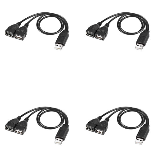 4X USB Splitter Kabel, USB 2.0 Ein Stecker Auf Zwei USB Buchsen Y Splitter Lade Kabel