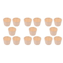 15 STKS Geweven Manden Zonder Handvatten voor Feestartikelen Ambachten Decor Geschikt voor Verschillende Gelegenheden (7.5X6cm)