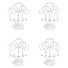 120 Pcs Baptism Acrylic Rosary Beads Rosaries Angel with Organza Bags for the First Communion Baptism Party Favors
