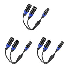 XLR Splitter Cable, 1 XLR Female to 2 XLR Male Y Cable Balanced Microphone Splitter Cord Audio Adaptor 3Pack