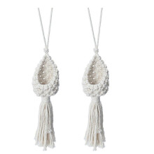 3X Boho Makramee Luft Anlage Kleiderbügel Tillandsia Hängender Korb Seil Halter Blume Hause Dekor (10CM)
