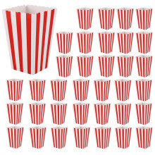 36 Cinema Stripes Treat Party Small Candy Favour Popcorn Bags Boxes,Red