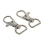 Wirbel-Halbrundringe mit Karabiner, 10 Stk. Silver 2 cm 2