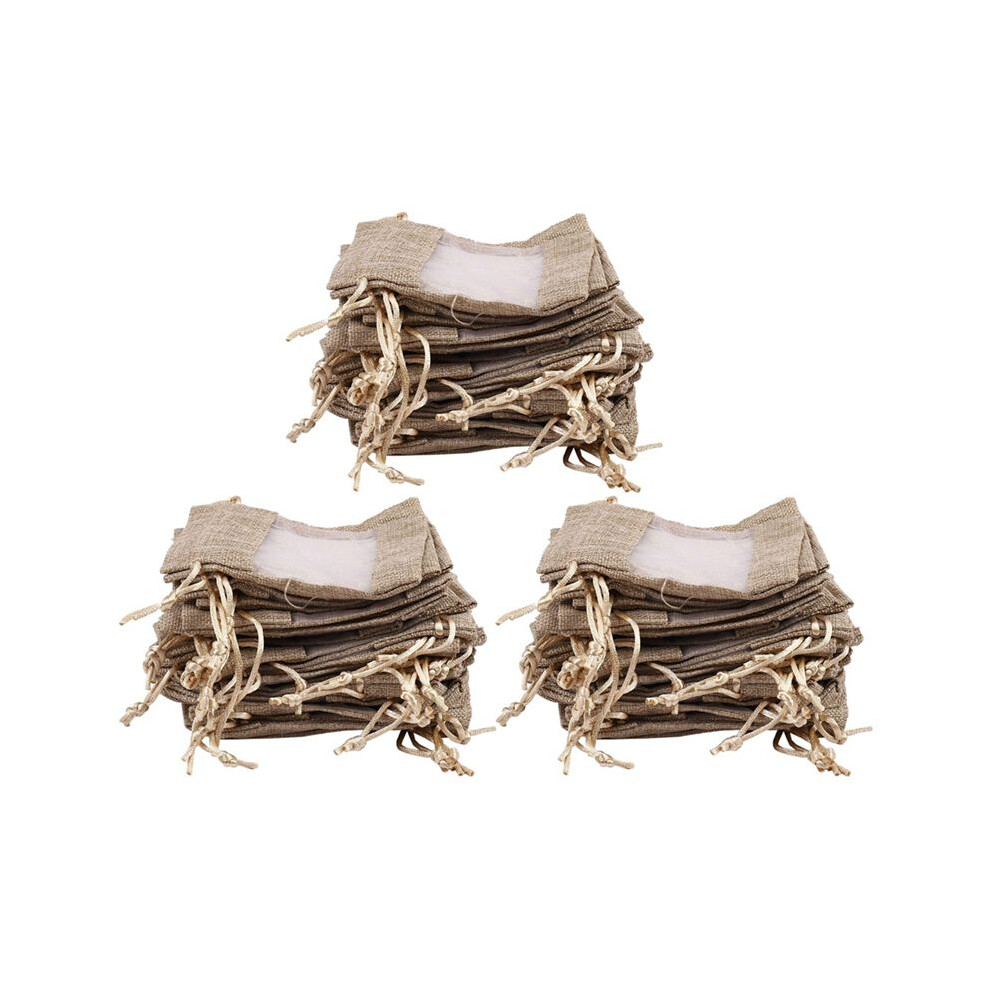 90Pcs Flax Organza Bags Burlap Drawstring Pouch Christmas Gifts Bag Wedding Party Bags For Coffee Beans Candy Makeup Brecantia