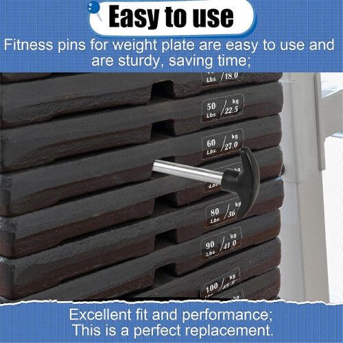 2pcs Weight Stack Pin, Tensile 3/8 Inch Diameter Locking Space Weight Lifting Machine Pins Weight St 2