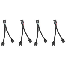 4 Szt. Płyta Główna Komputera USB 2.0 9-Pinowy na Podwójny 9-Pinowy Przedłużacz Y Splitter Audio Przedłużacz HD Czarny