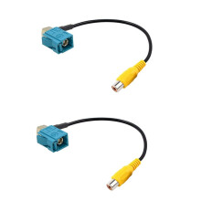 2X Fakra Z Female to RCA Female Video Cable Adapter Car Reversing Rear View Camera Adapter Cables for (B)
