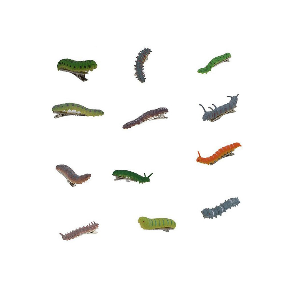 Semoic Scary Artificial Caterpillars Props Halloween Scary Caterpillars Hairpin Prank Prank Tool Handmade Decoration