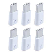 Universal USB Type C 3.1 Male to Micro-USB 2.0 5 Pin Female Data Adapter:6PC