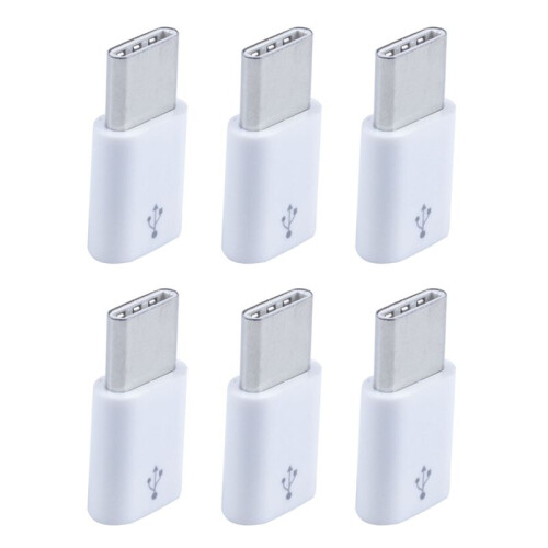 Universal USB Type C 3.1 Hane Till Micro-USB 2.0 5 Pin Hon Data Adapter:6PC