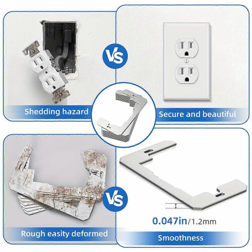 10-Pack Outlet Adjustment Plate Spacers - Durable, Self-Leveling Electrical Socket Extenders for Une 2