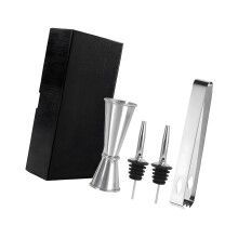 Complete Nonrust Steel Cocktails Tool Set-Silver bartending to