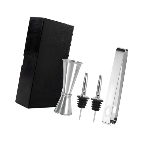 Complete Nonrust Steel Cocktails Tool Set-Silver bartending to