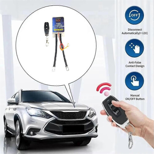 12V Car Battery Cutoff Switch Remote Control Relay with Display Battery Disconnect Cut Off Isolator 1