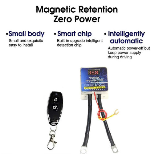 12V Car Battery Cutoff Switch Remote Control Relay with Display Battery Disconnect Cut Off Isolator 2