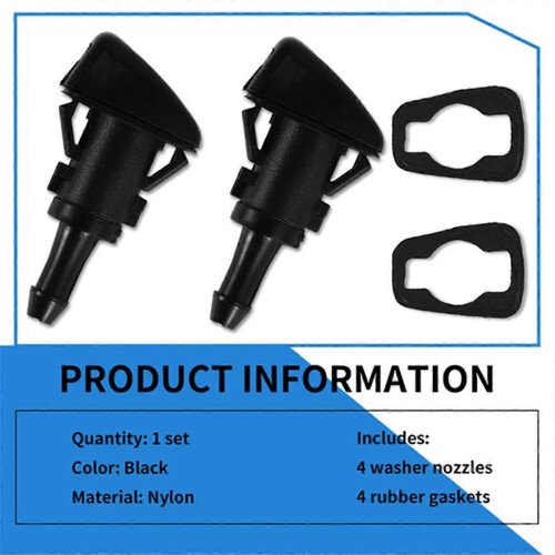16 Pack Front Windshield Washer Nozzles Wiper Spray Kit Replacement for Chrysler Dodge Ram 5116079AA 2