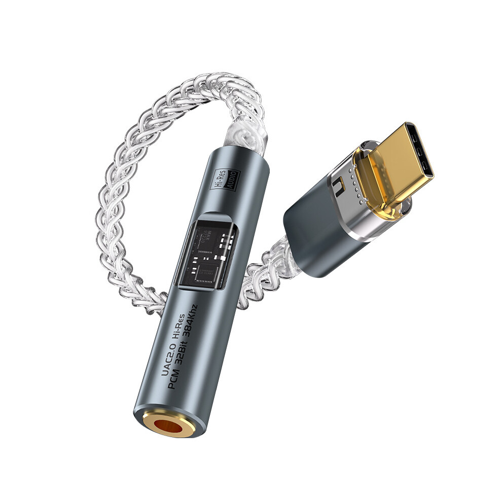 Ba23 Usb-C To 3.5Mm Audio Jack Adapter With Built-In Dac Grey 7314280961412