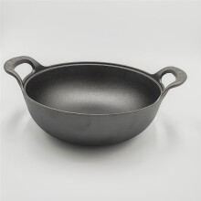 Uncoated Skillet & Dual Handle Flat Bottom Stir Fry Pan Multi-Function Heavy Dutch Soup Pot for Induction Cooker