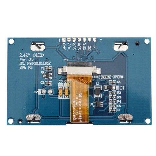 5X Módulo de Exibição OLED de 2,42 Polegadas 12864 128X64 IIC I2C SPI Tela LCD Serial para C51 STM32 (Fonte Branca) 1