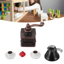 3-teiliges Puppenhaus-Miniatur-Kaffeemaschine, Legierung & Kunststoff, Maßstab 1:12
