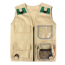 2X Outdoor Adventure Kit, Kaki Cargovest en Hoed voor Jonge Kinderen Comfortabel en Duurzaam Explorer-Kostuum Rollenspel Speelgoed