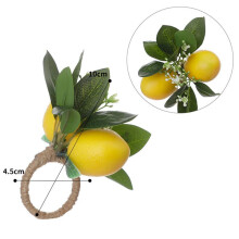 Zitronen-Serviettenringe Set mit 12 Serviettenhaltern Aus Zitronenweinblatt für Esstischdekoration, Bankett, Hochzeit, Geburtstag, Weihnachten B